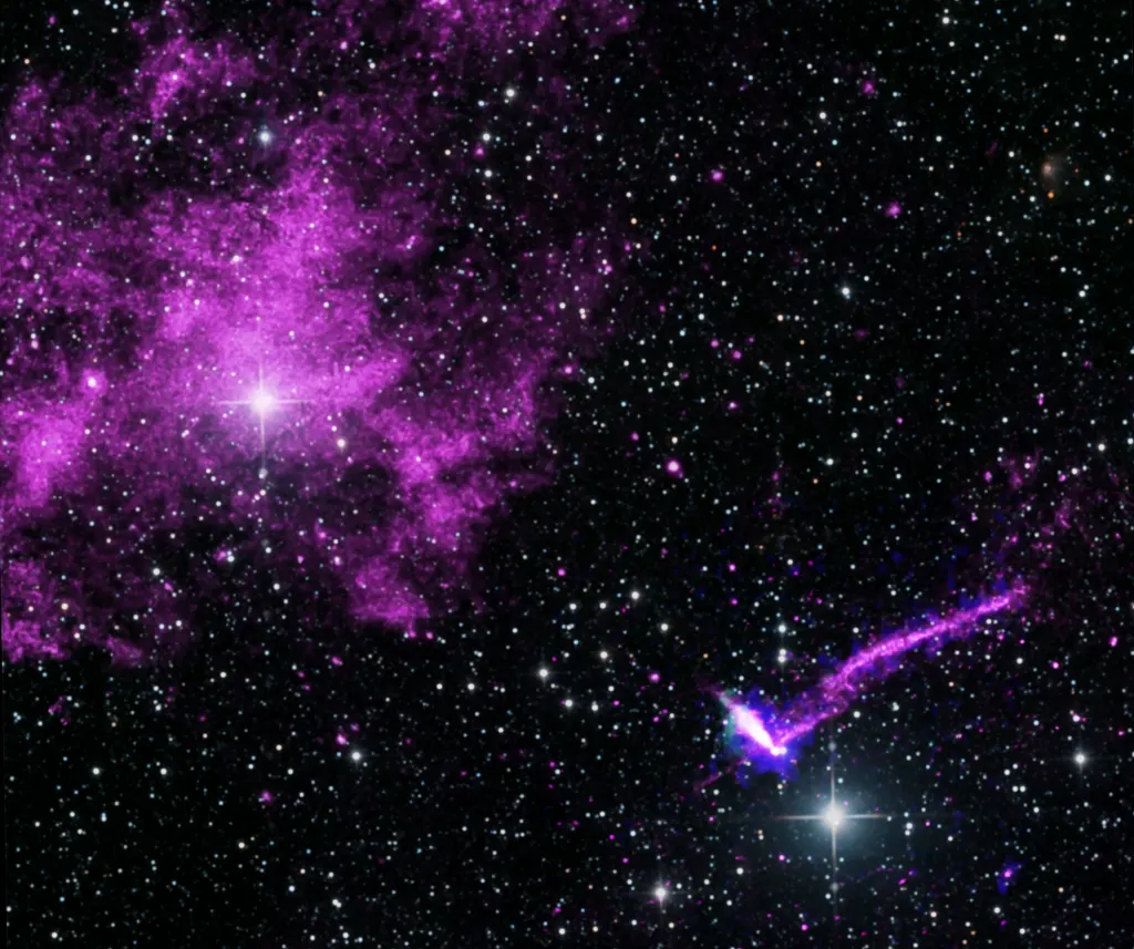 NASA利用钱德拉和IXPE探测仪研究灯塔星云中的脉冲星 图片