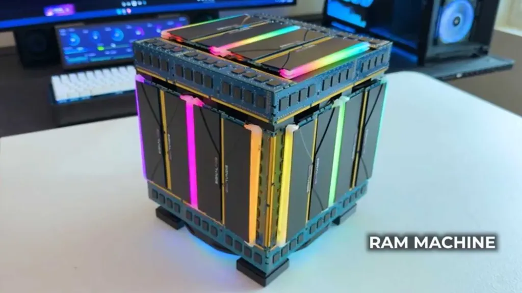 Reddit用户展示“RAM Machine”迷你游戏PC，36根内存条的豪华配置 图片