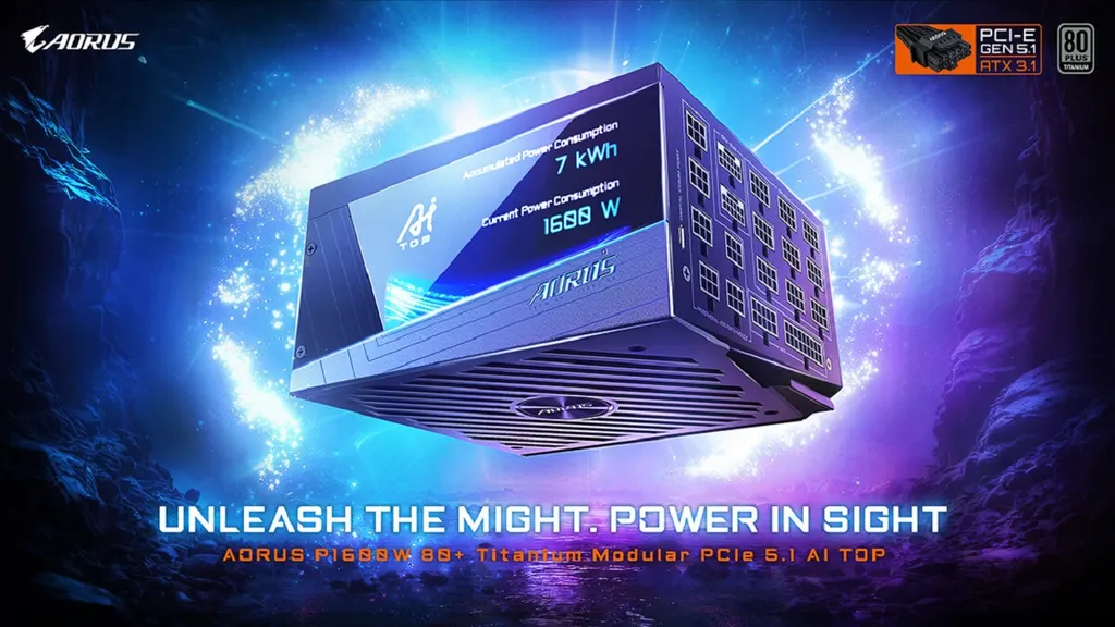 技嘉发布AORUS P1600W电源，采用紧凑设计和80 Plus钛金认证 图片