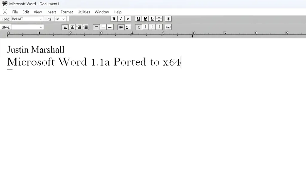开发者将Word for Windows 1.1a移植到现代x64系统 图片
