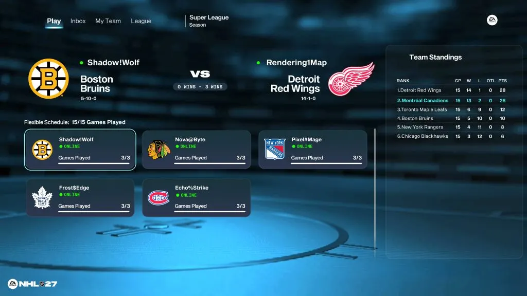 NHL 27详解连接球队模式 图片