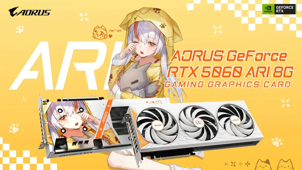 技嘉推出AORUS GeForce RTX 5060 ARI 8G游戏显卡 图片