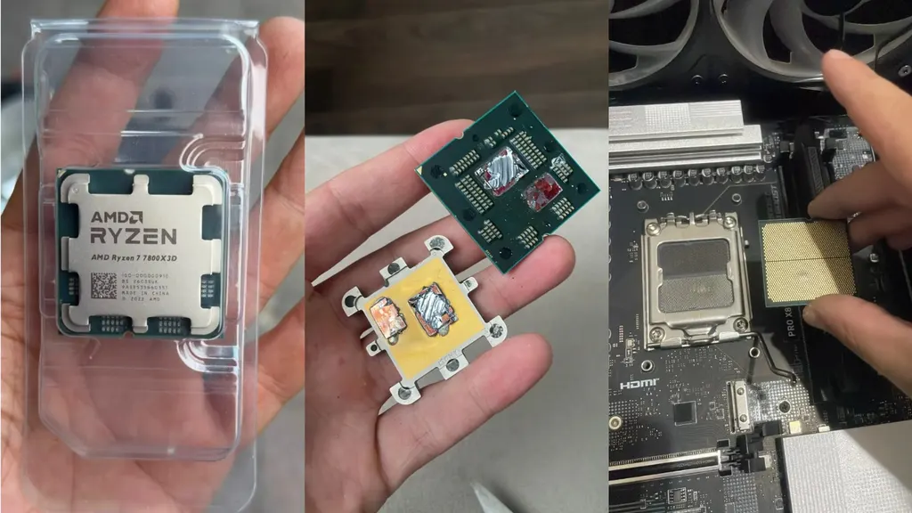 三个月大的锐龙7 7800X3D处理器烧毁主板插槽 图片