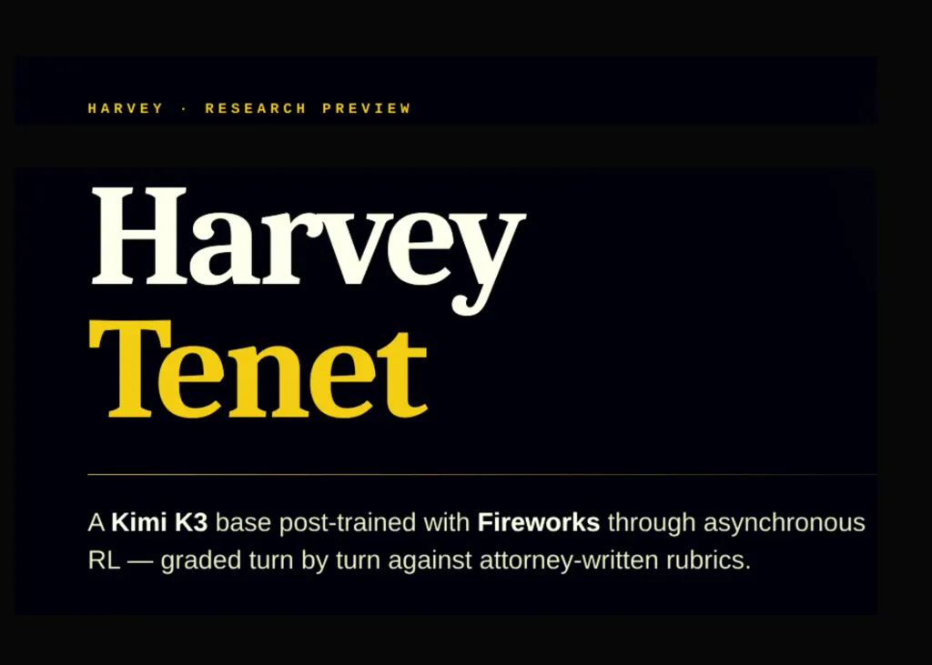 哈维推出Tenet:首个基于Kimi K3的法律代理工作模型 图片