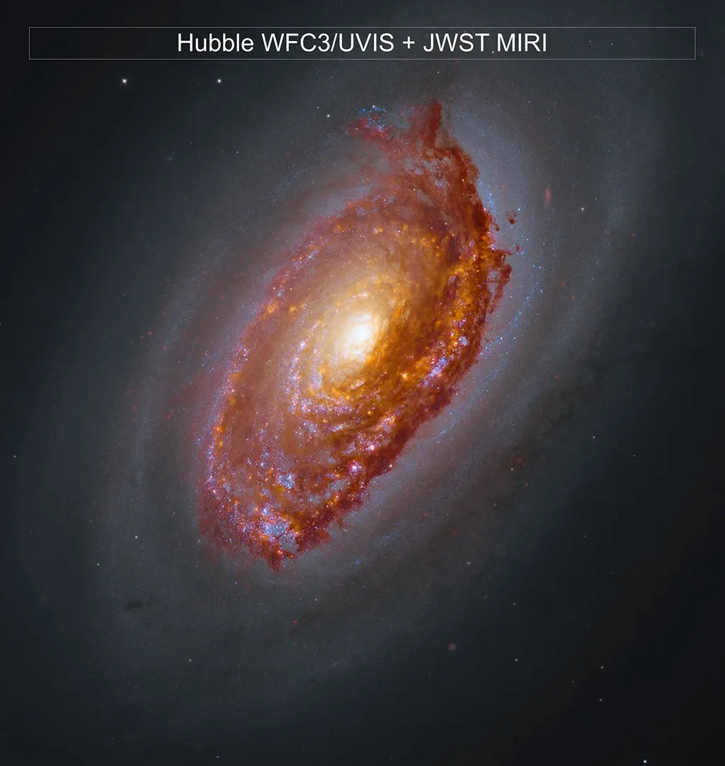 韦伯望远镜拍摄的M64星系 图片