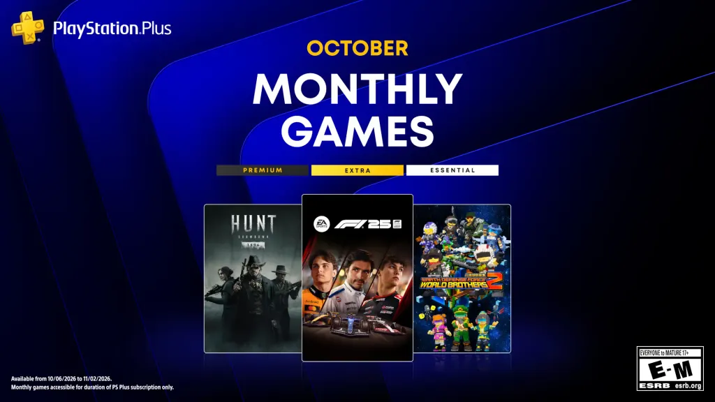 PS Plus 10月月度游戏：《F1 25》《Hunt》与《地球防卫军：世界兄弟2》 图片