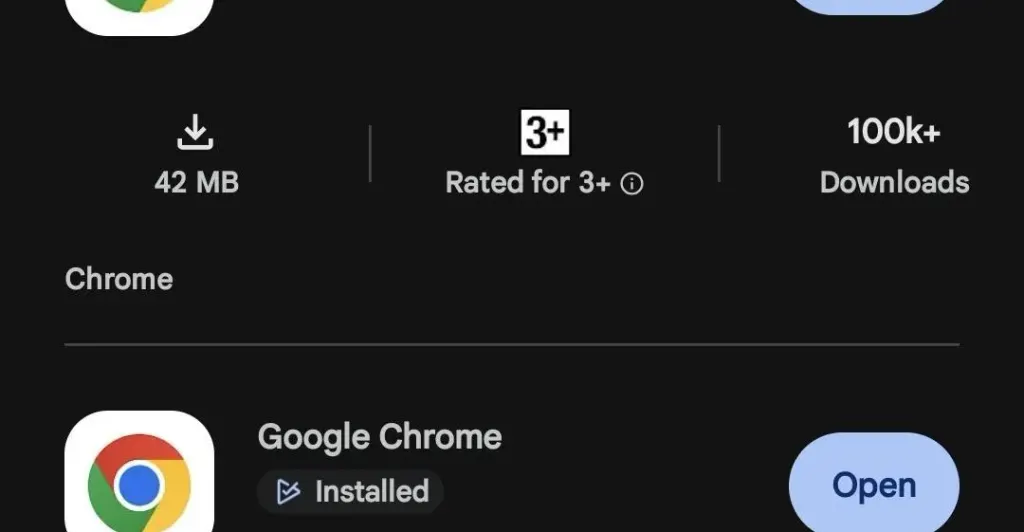冒充谷歌Chrome的假冒安卓应用在Play商店下架前据称已获10万次下载 图片