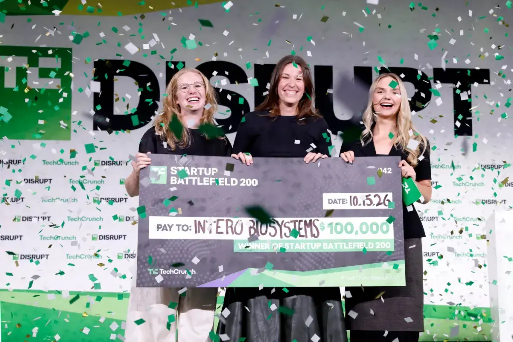 TechCrunch Disrupt 2026创业战场冠军揭晓：Intero Biosystems夺冠 图片