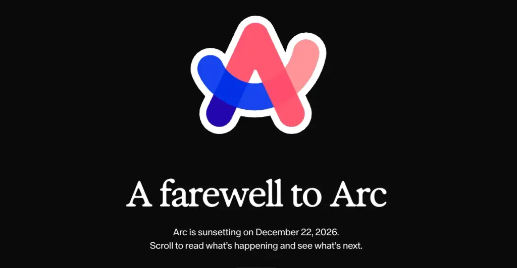 Arc浏览器将停止服务 图片