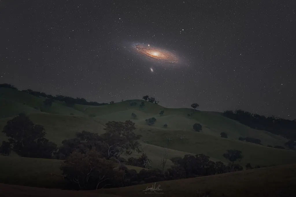 每日一天文图：南半球春季夜空中的仙女座星系 图片