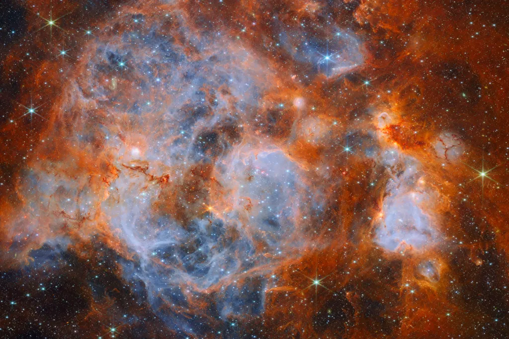 韦布望远镜观测到动荡的恒星形成区N159 图片